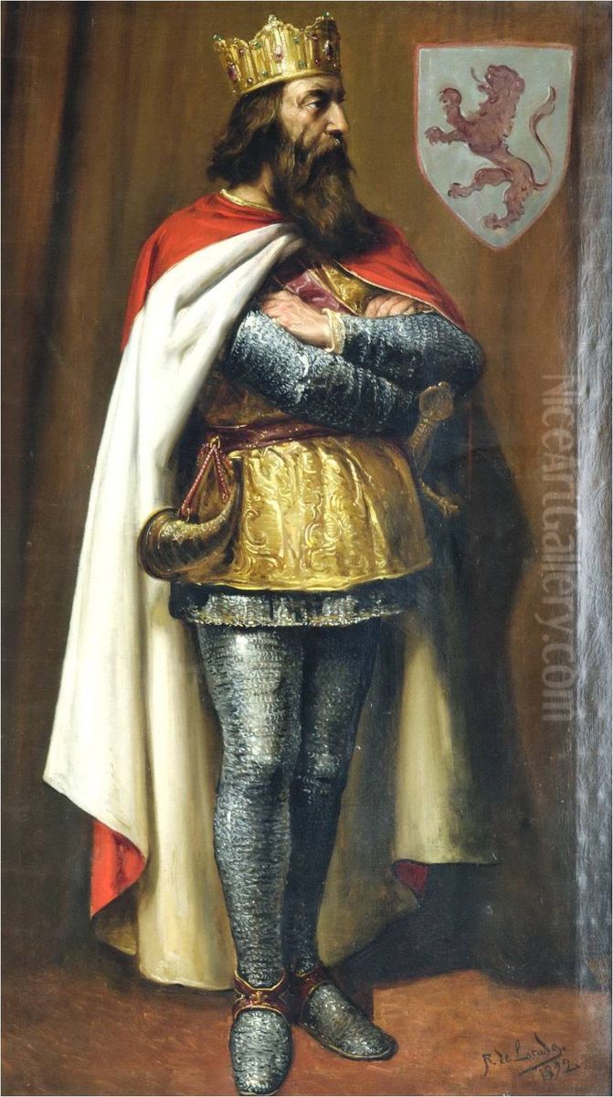 Alfonso V de Leon Oil Painting by Jose Maria Rodriguez De Losada