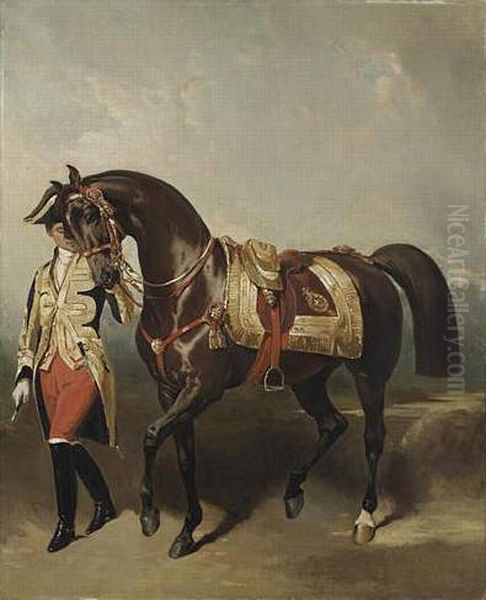 Lisa, jument favorite de Napoleon III Oil Painting by Alfred De Dreux