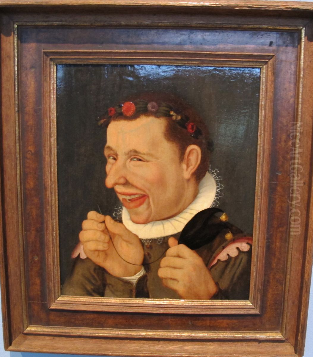 Darstellung eines Narren mit Nadel und Eselsohren Oil Painting by Andreas Herneisen