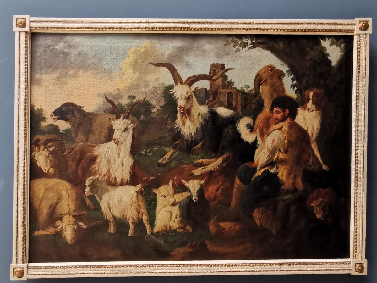 Shepherd with Goat Herd Oil Painting by Philipp Peter Roos