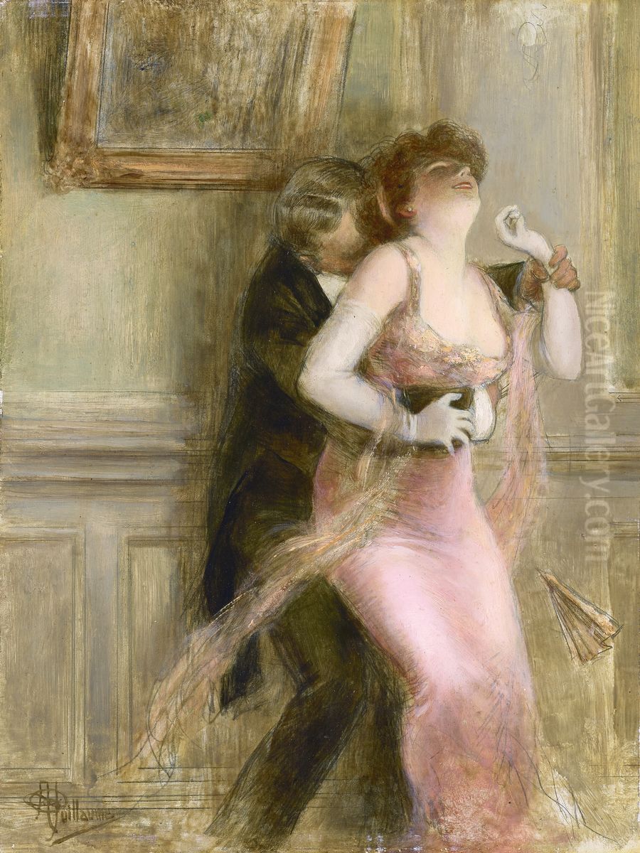 Un moment vole Oil Painting by Albert Guillaume