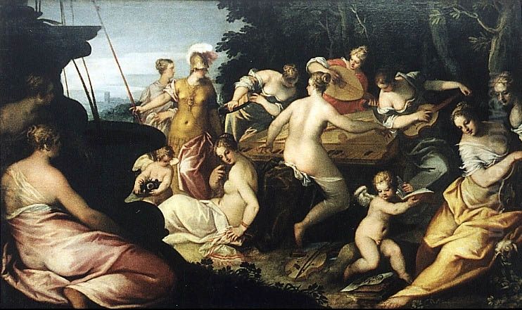 Minerva and the Muses Oil Painting by Hans Rottenhammer