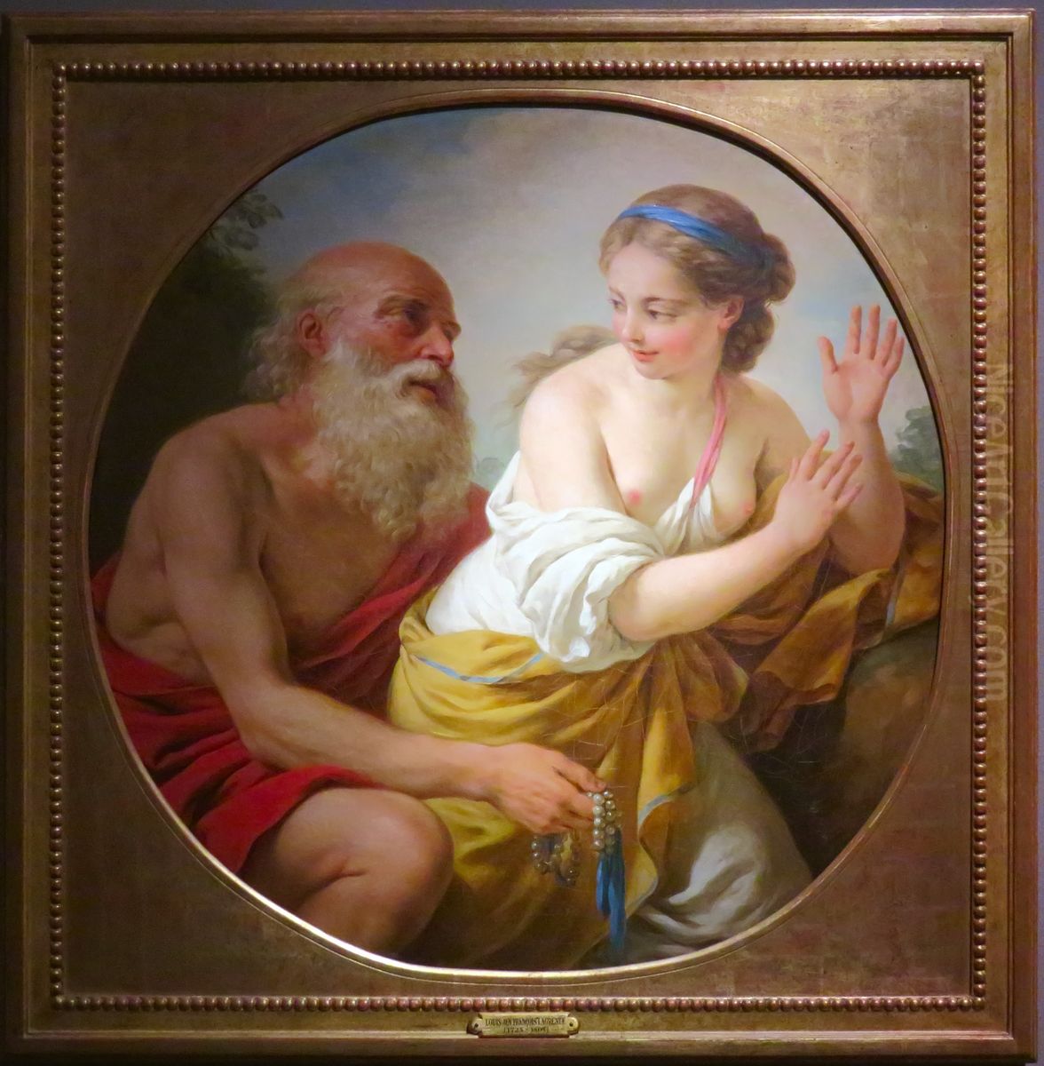 Allegory of Youth and Age Oil Painting by Louis-Jean-Francois Lagrenee