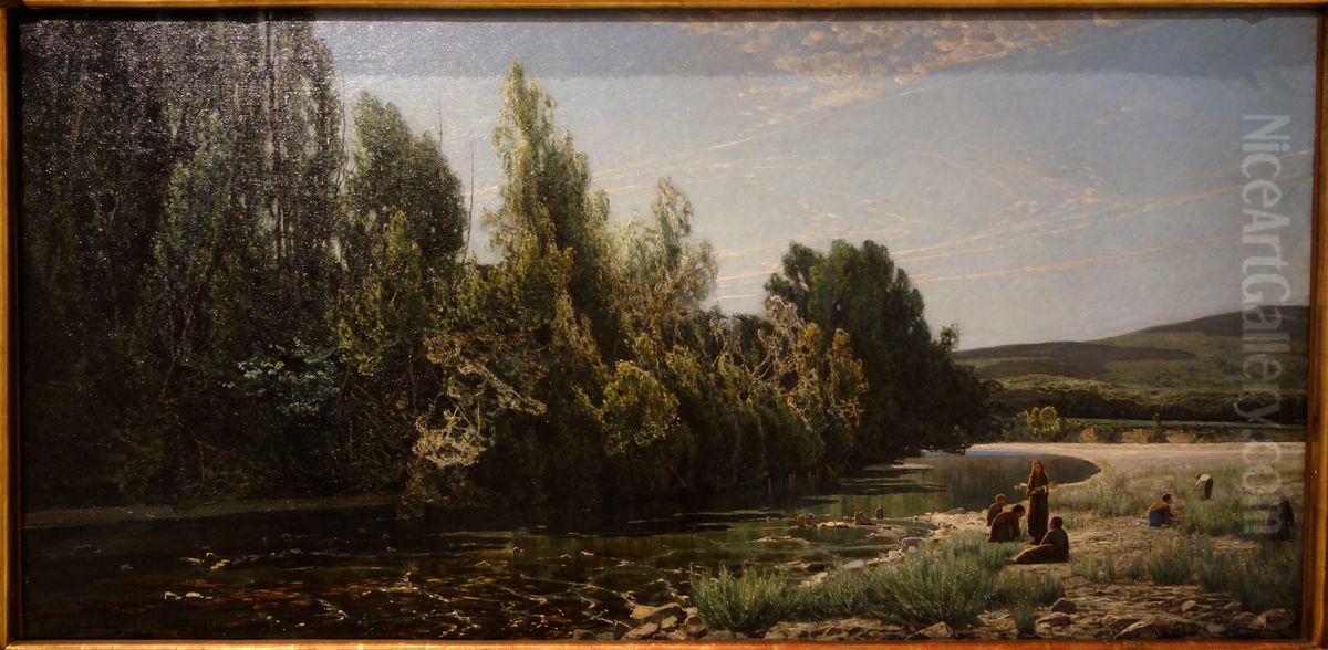 Along the Bormida Oil Painting by Serafin Avendano