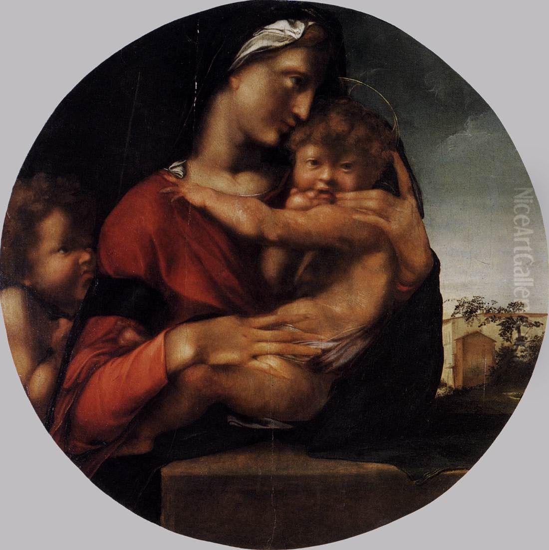 Madonna and Child with the Young St John Oil Painting by Alonso Berruguete