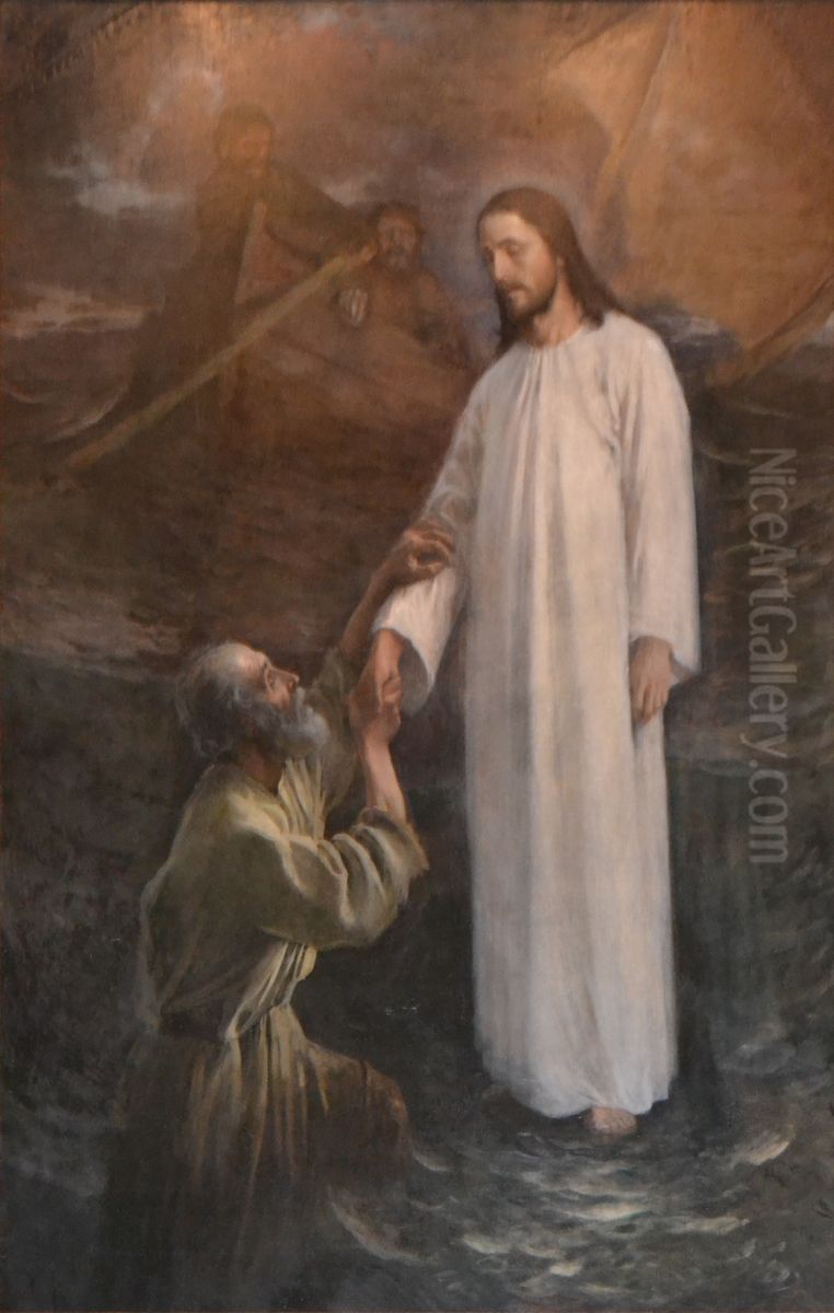 Peter on the water Oil Painting by Eero Jarnefelt