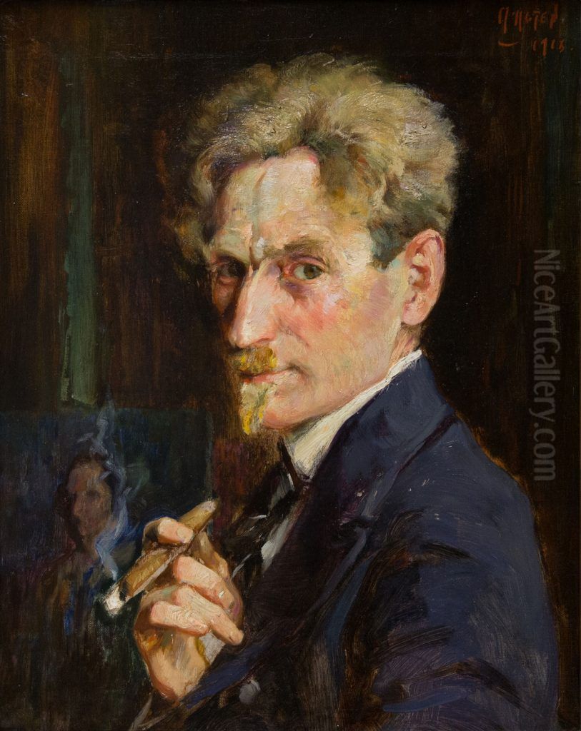 Self Portrait Oil Painting by Mathias Alten