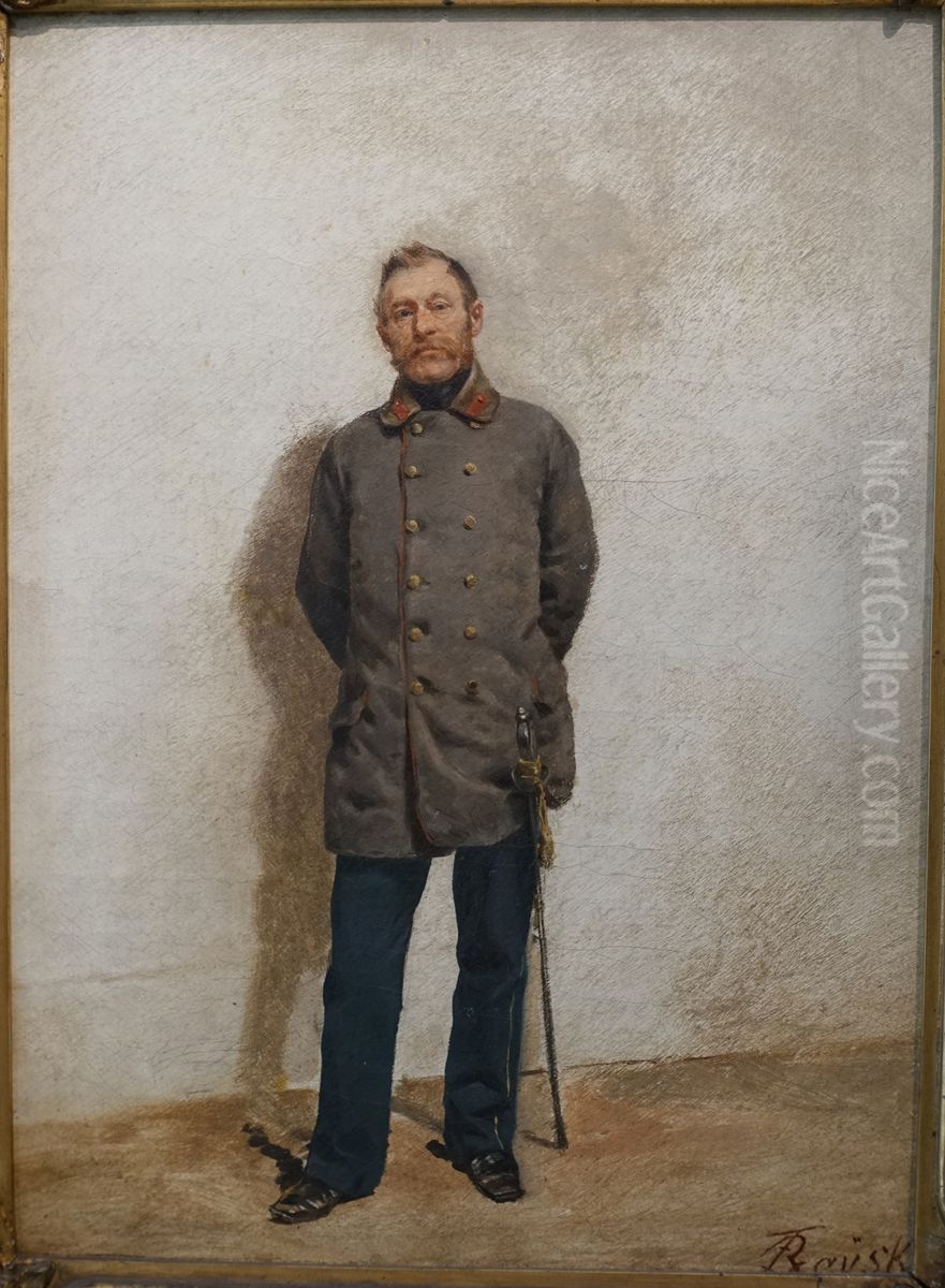 Major Leo von Rayski Oil Painting by Ferdinand von Rayski