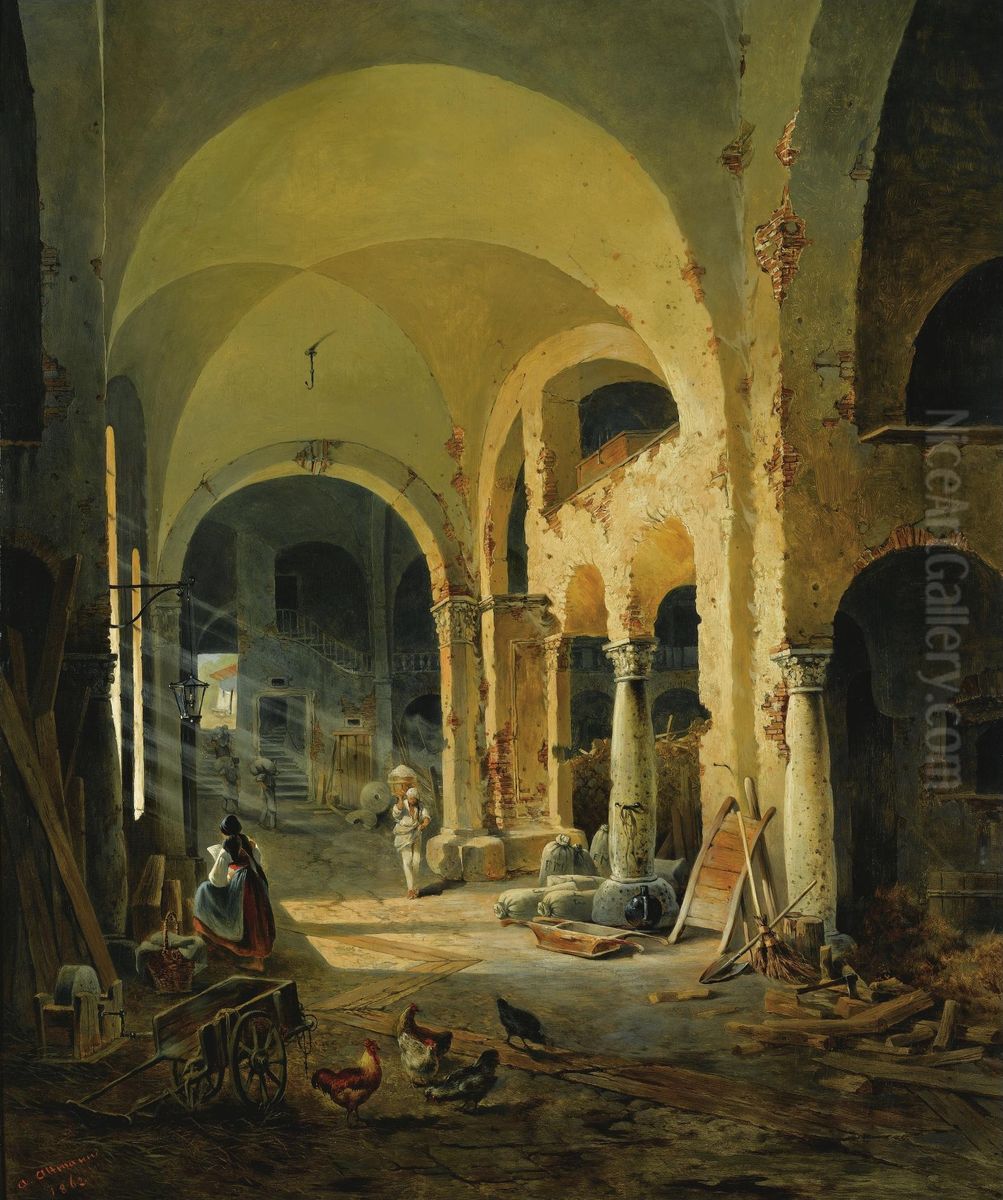 The old monastery Oil Painting by Anton Altmann