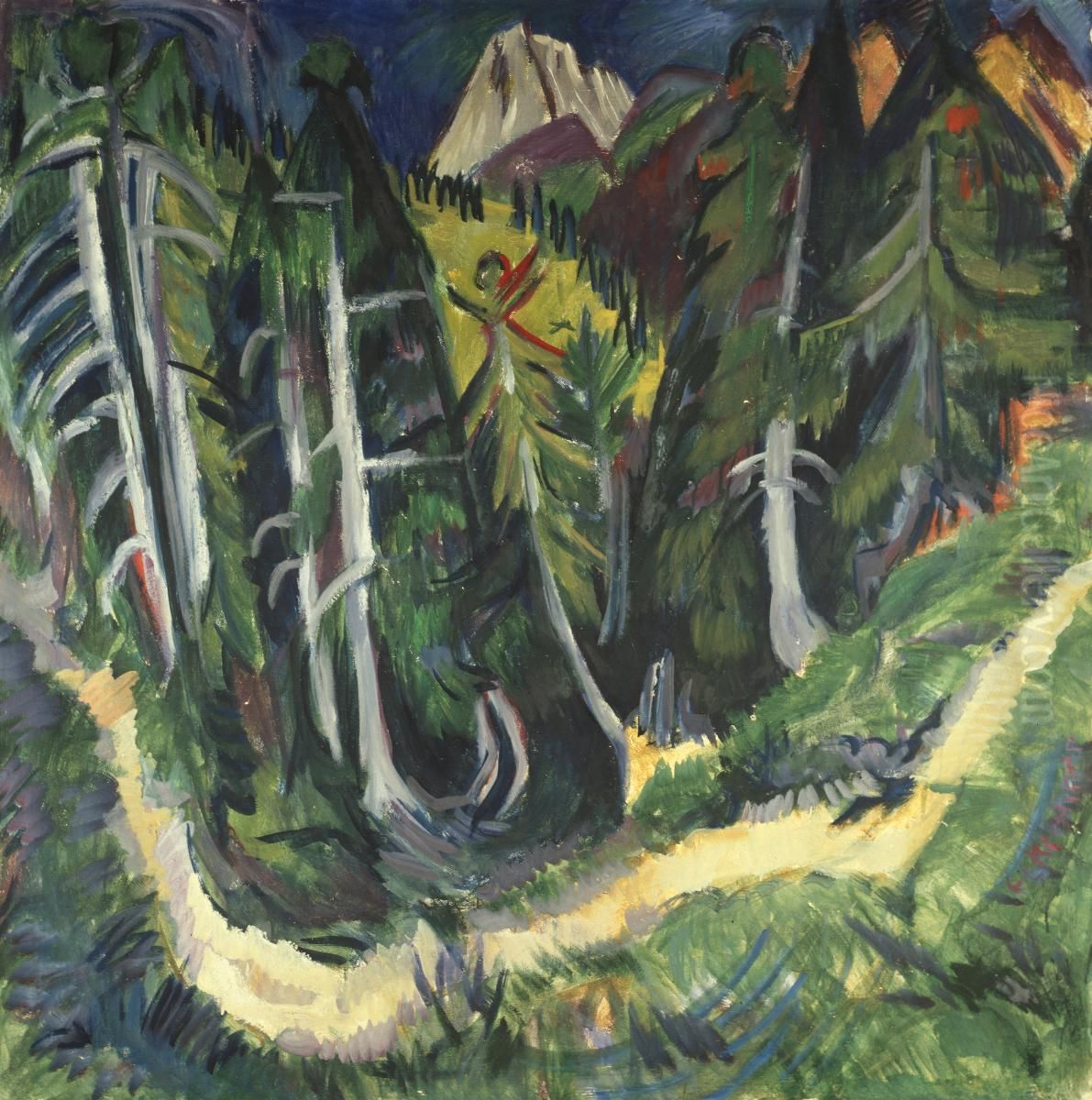 Waldschlucht Stafel Oil Painting by Ernst Ludwig Kirchner