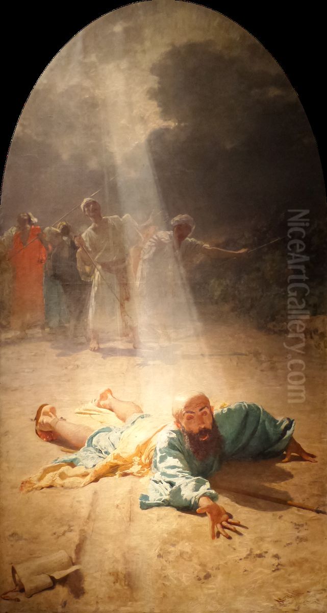 Conversion of Saint Paul Oil Painting by Domenico Morelli