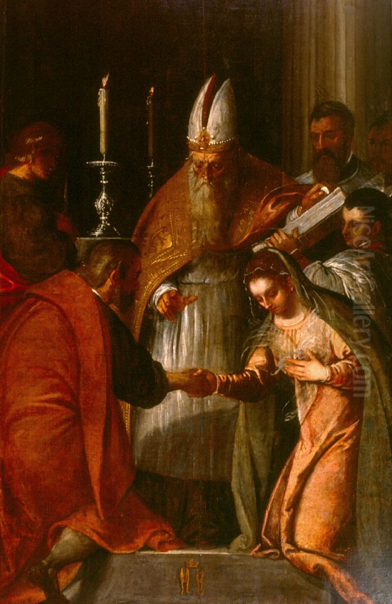 The Marriage of the Virgin Oil Painting by Luigi Benfatto