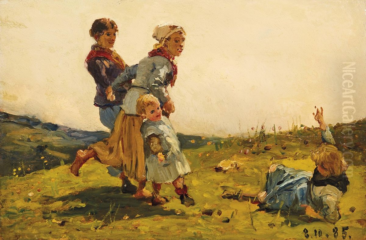 Capitombolo Oil Painting by Lorenzo Delleani