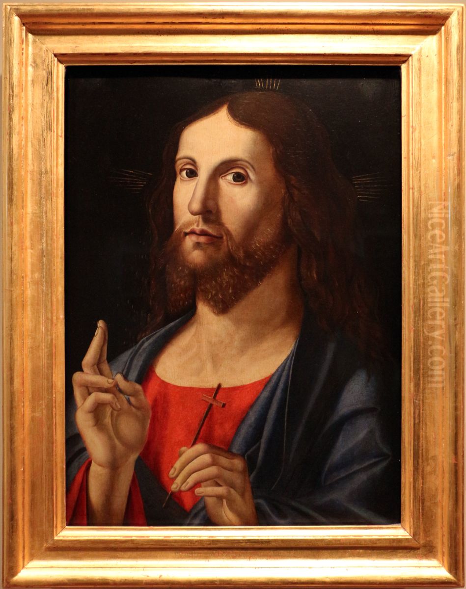 redentore benedicente Oil Painting by Alvise Vivarini