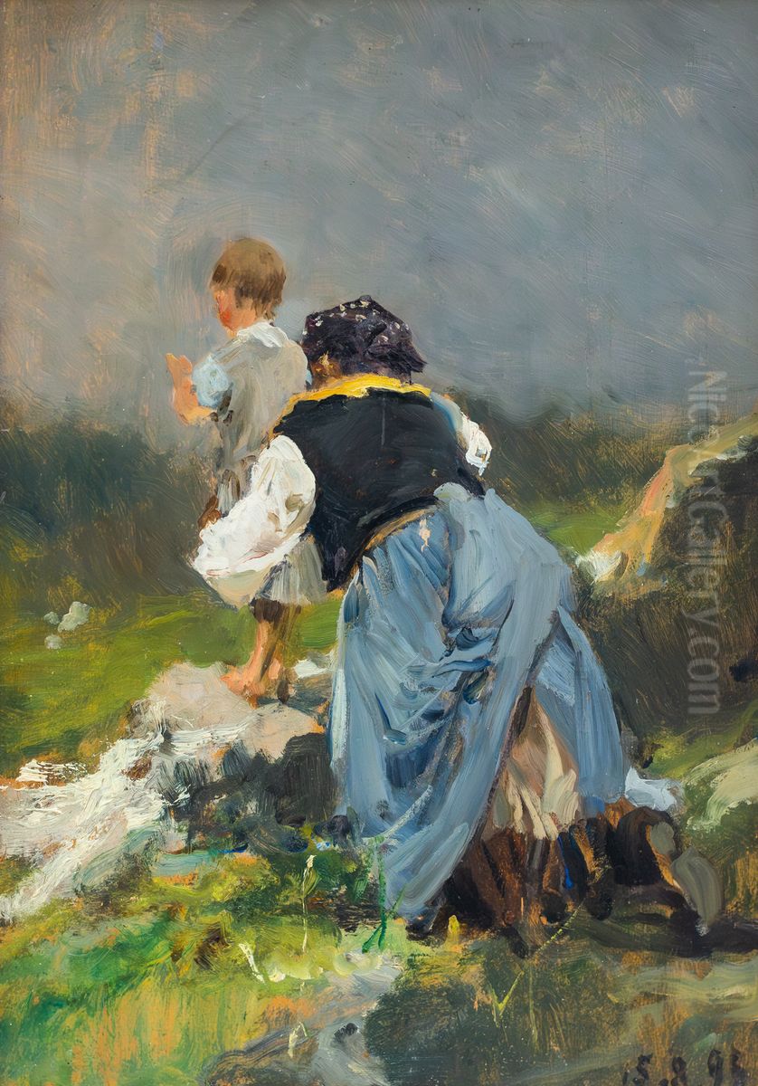 In preghiera Oil Painting by Lorenzo Delleani