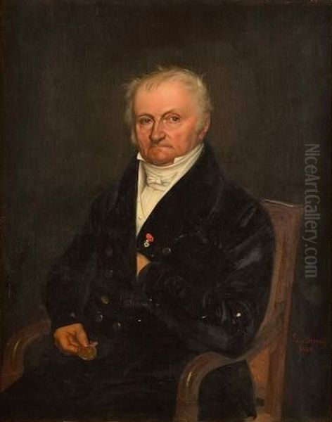 Portrait de Martin-Guillaume Biennais Oil Painting by Francois-Antoine-Leon Fleury