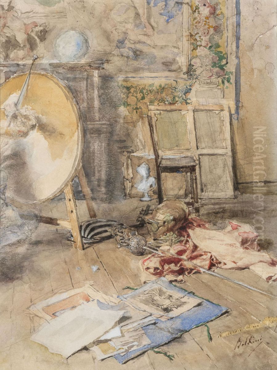 L'atelier dell'artista Oil Painting by Giovanni Boldini