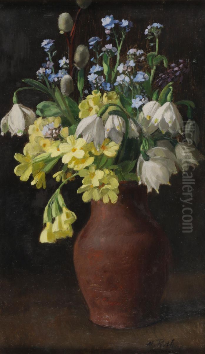 Fruhlingsstrauss Oil Painting by Alois Roth