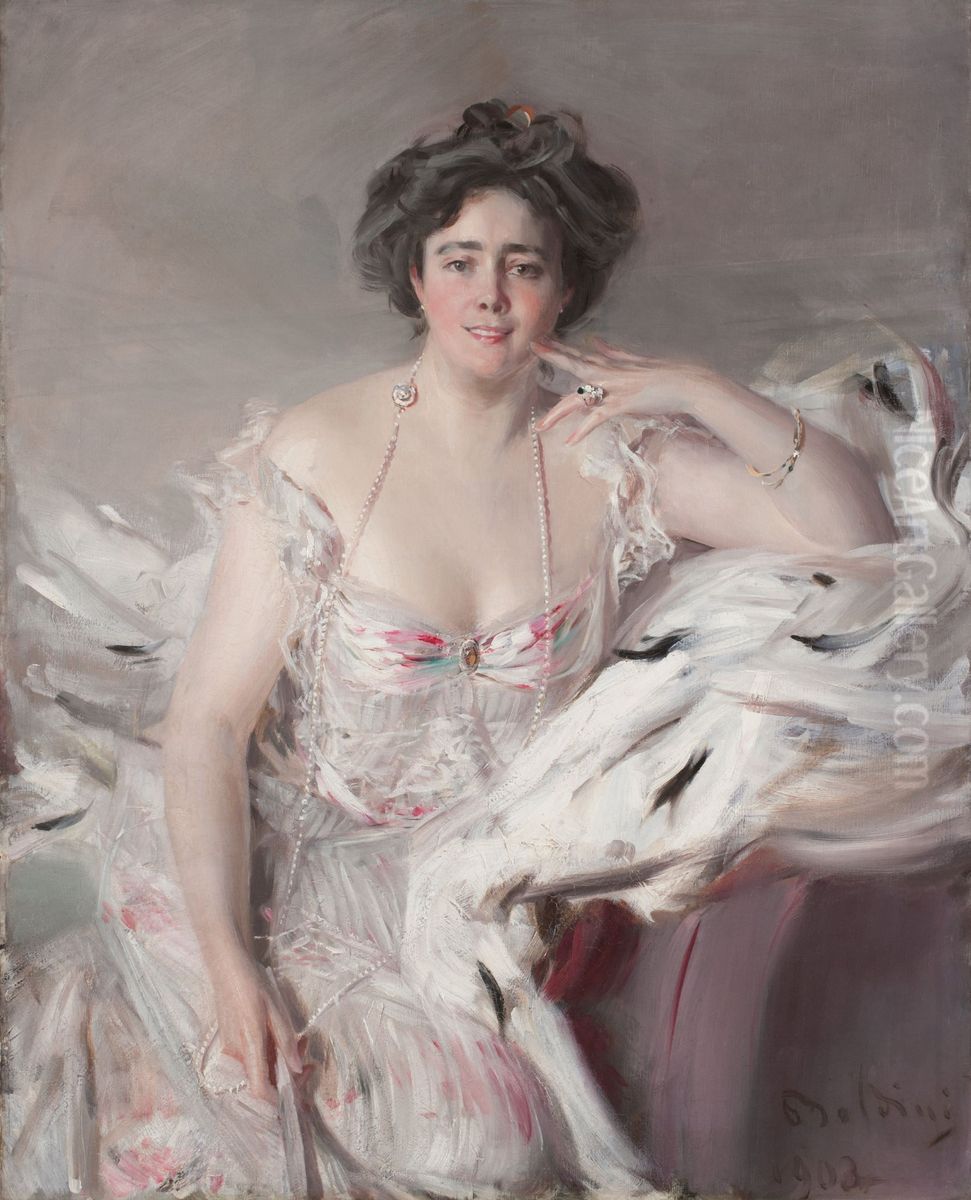 Ritratto di Lady Hanne Sophie Louise Wiborg Oil Painting by Giovanni Boldini