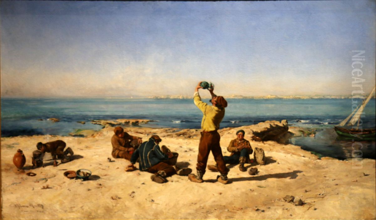 La Regalade Oil Painting by Alphonse Moutte