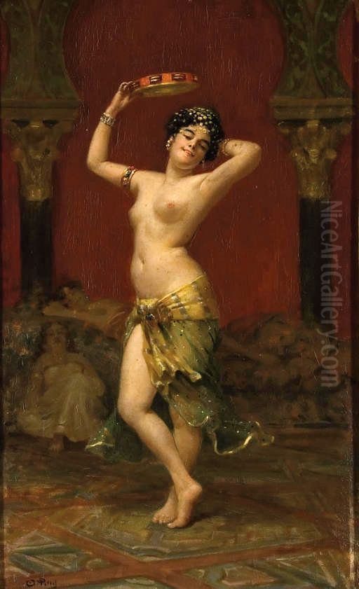 Dancer with Tambourine Oil Painting by Alphonse Pellet