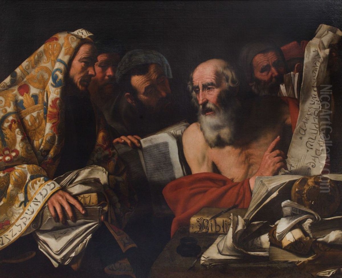 St. Jerome in Dispute with the Doctors of the Law Oil Painting by Filippo Vitale