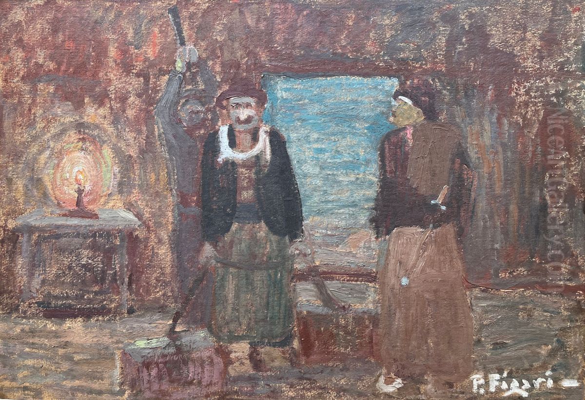 Asesinato del mercachifle Oil Painting by Pedro Figari