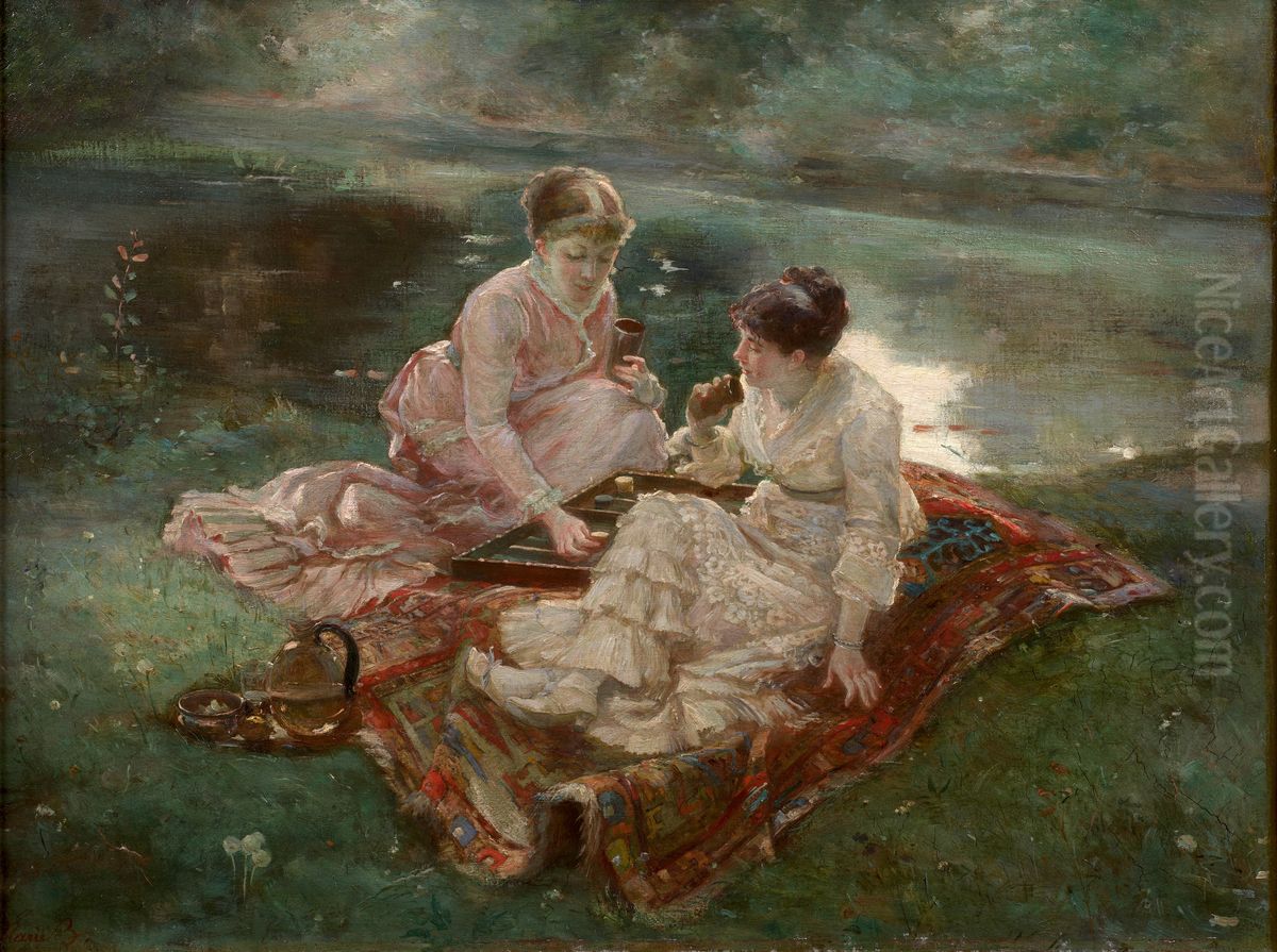 The Backgammon Players (Les joueuses de jacquet) Oil Painting by Marie Bracquemond