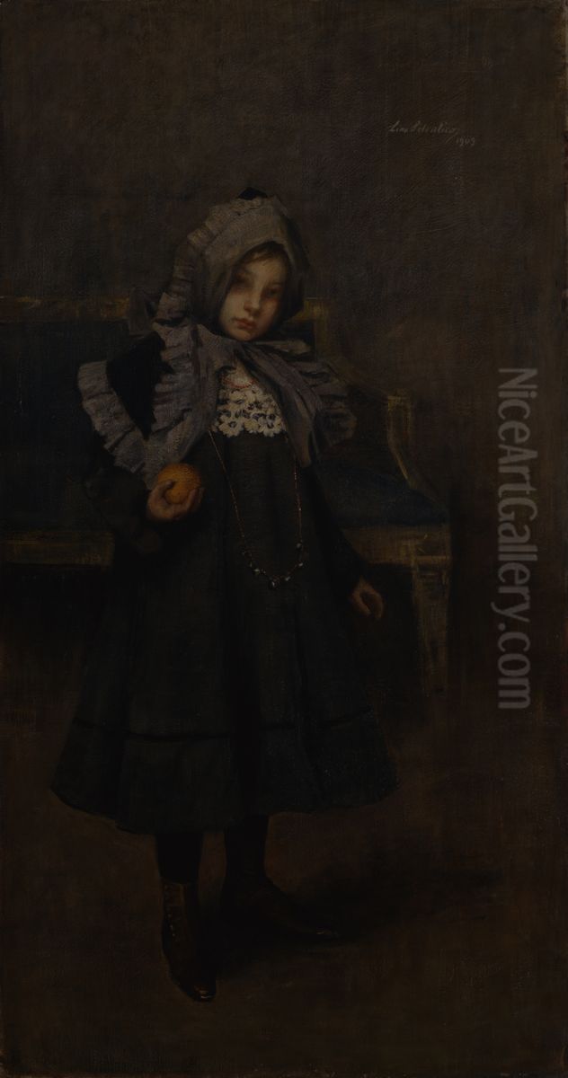 Cappuccetto grigio Oil Painting by Lino Selvatico