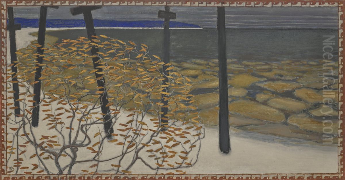 A preliminary work for the fresco in the Juselius Mausoleum Oil Painting by Akseli Valdemar Gallen-Kallela