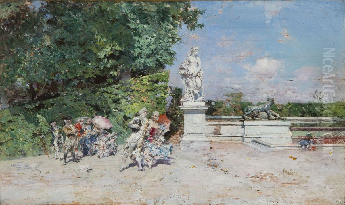 Scena galante nel Parco di Versailles Oil Painting by Giovanni Boldini