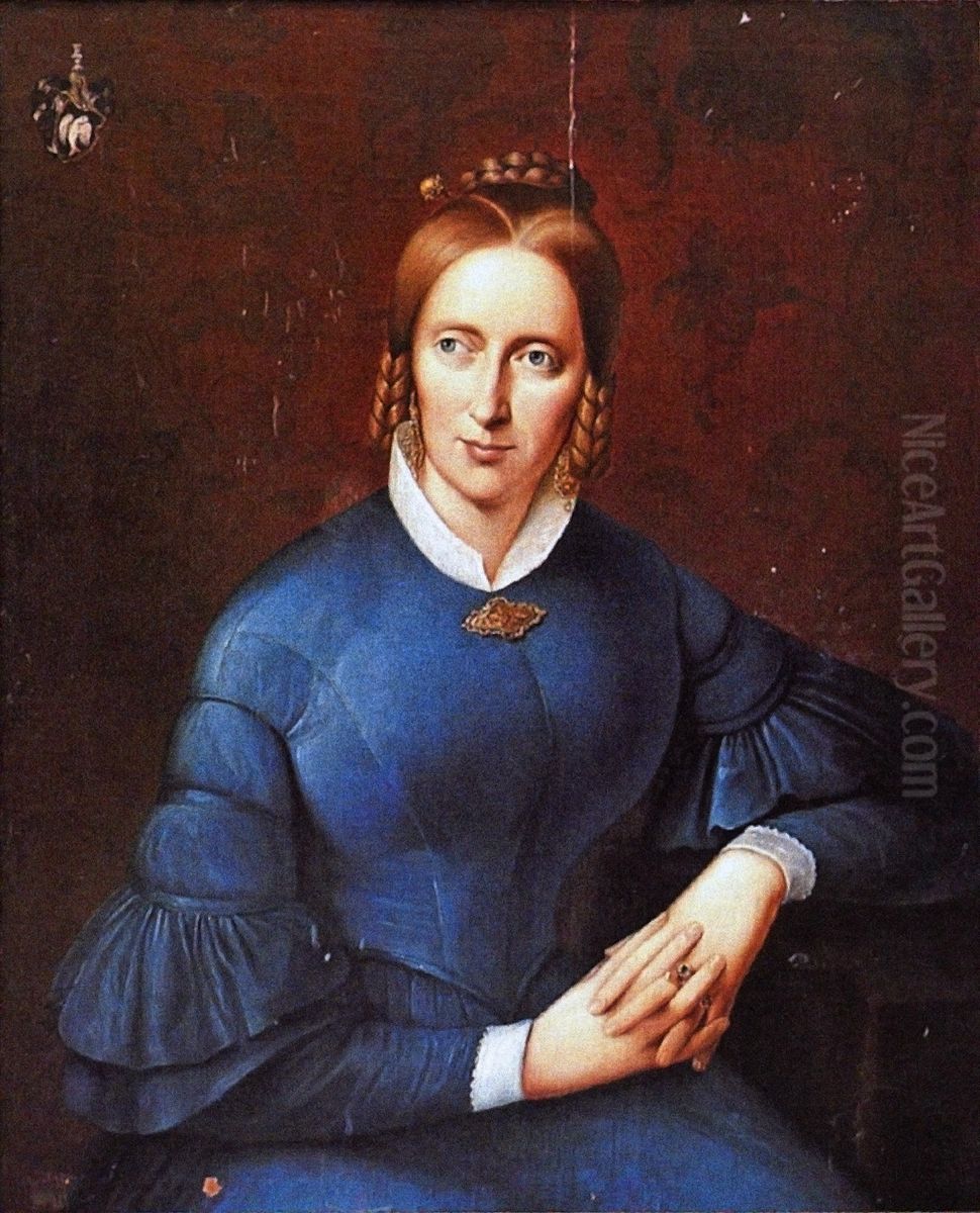 Portrait of Annette von Droste-Hulshoff Oil Painting by Johann Sprick