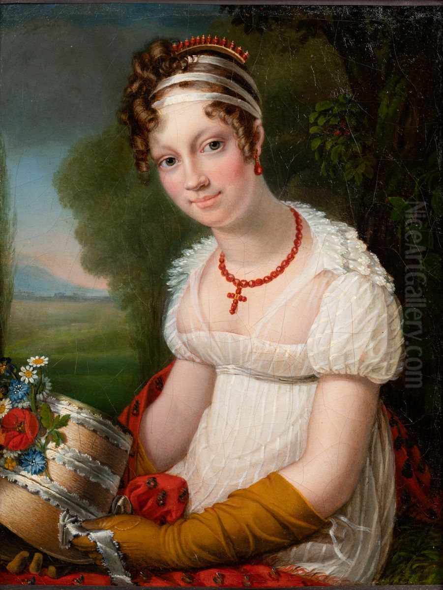 Portrait of Marie Charlotte Georgette Nizon de Saint-Georges Oil Painting by Jenny Berger-Desoras