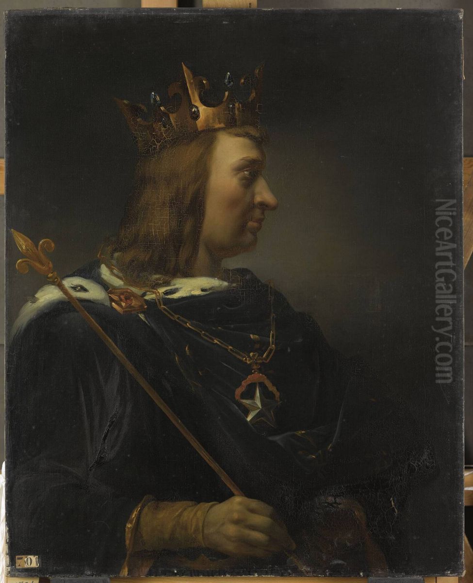 John II, called the Good, King of France (1319-1364) Oil Painting by Jean-Leonard Lugardon