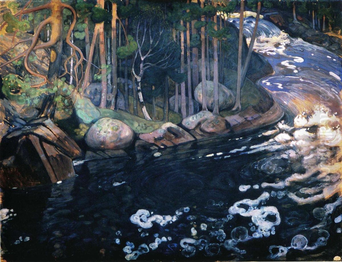 Koski Oil Painting by Pekka Halonen