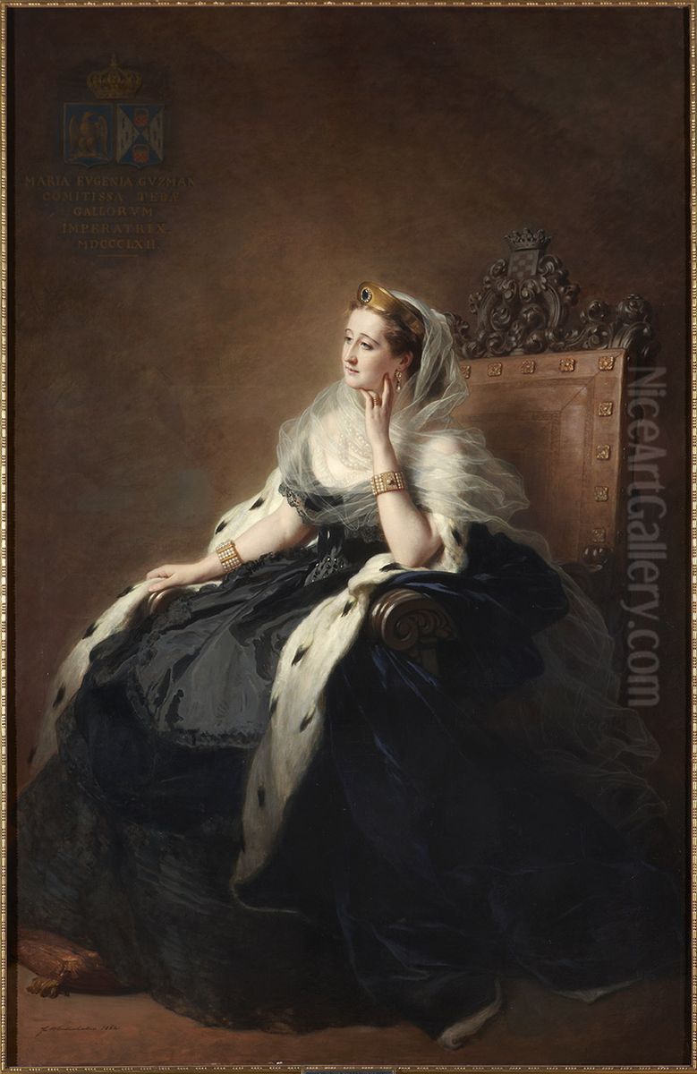 S.M.I. Dona Maria Eugenia de Guzman, condesa de Teba, emperatriz de los franceses Oil Painting by Franz Xavier Winterhalter