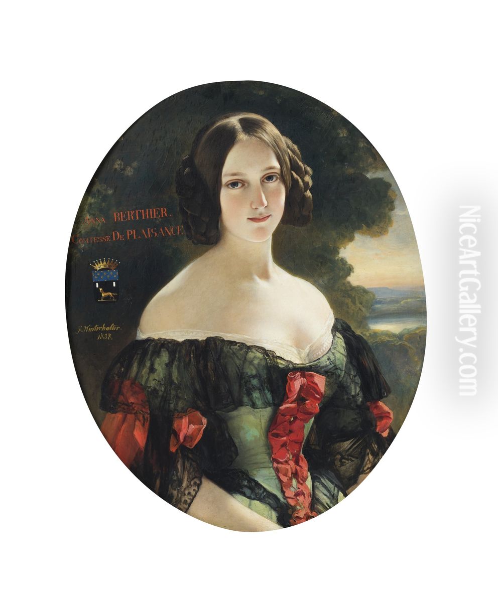 Anne, Comtesse de Plaisance (1815-1878), later Duchesse de Plaisance, nee Mlle Bertier de Wagram Oil Painting by Franz Xavier Winterhalter