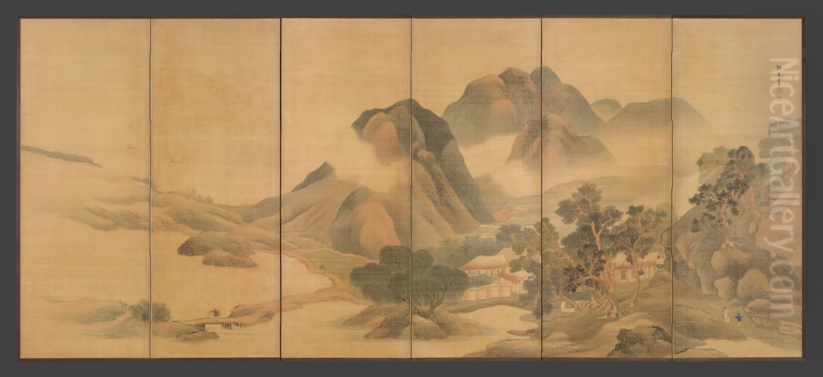 Travels through Mountains and Fields Oil Painting by Yosa Buson