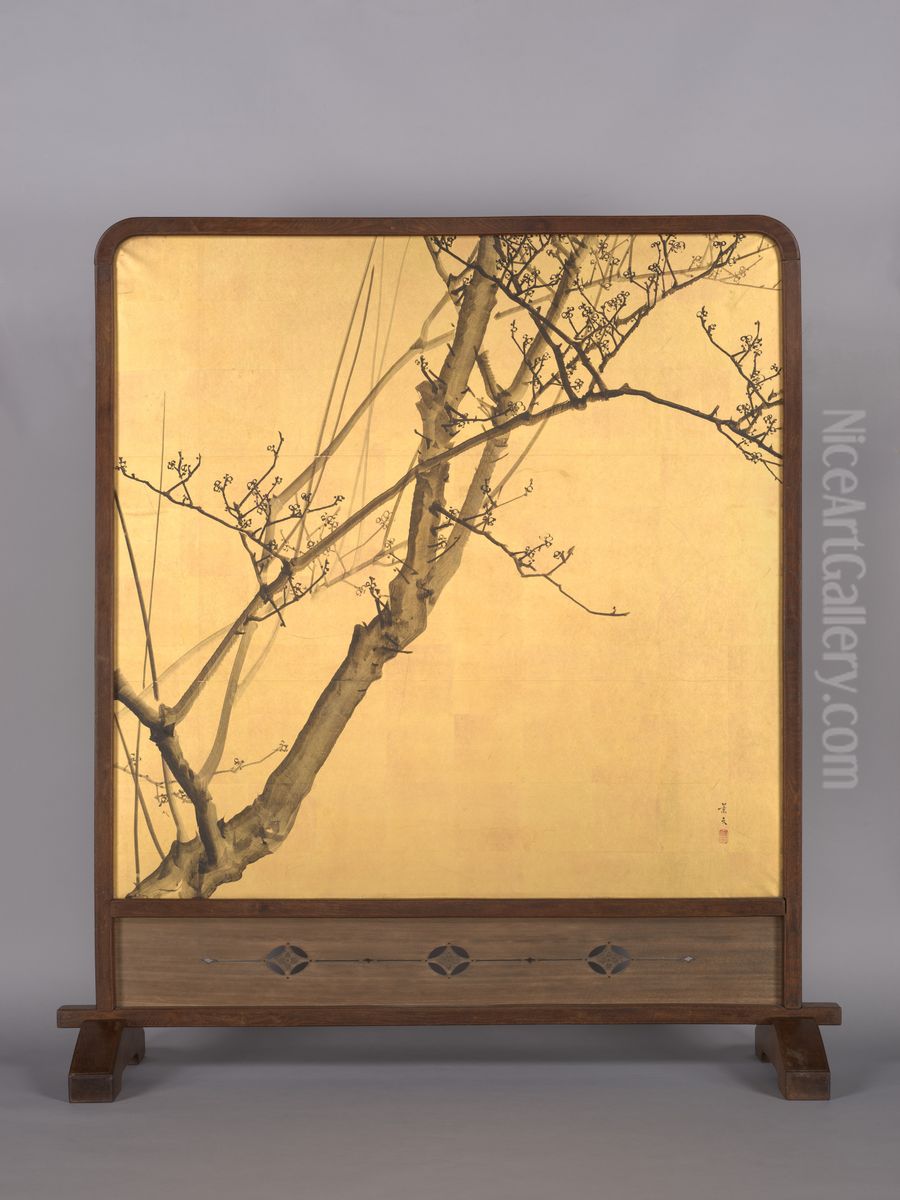 Plum Blossoms Oil Painting by Keibun