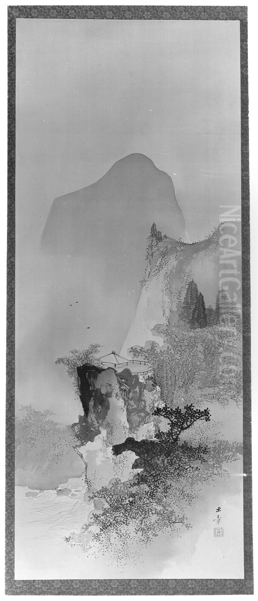 Spring Landscape Oil Painting by Kawabata Gyokusho