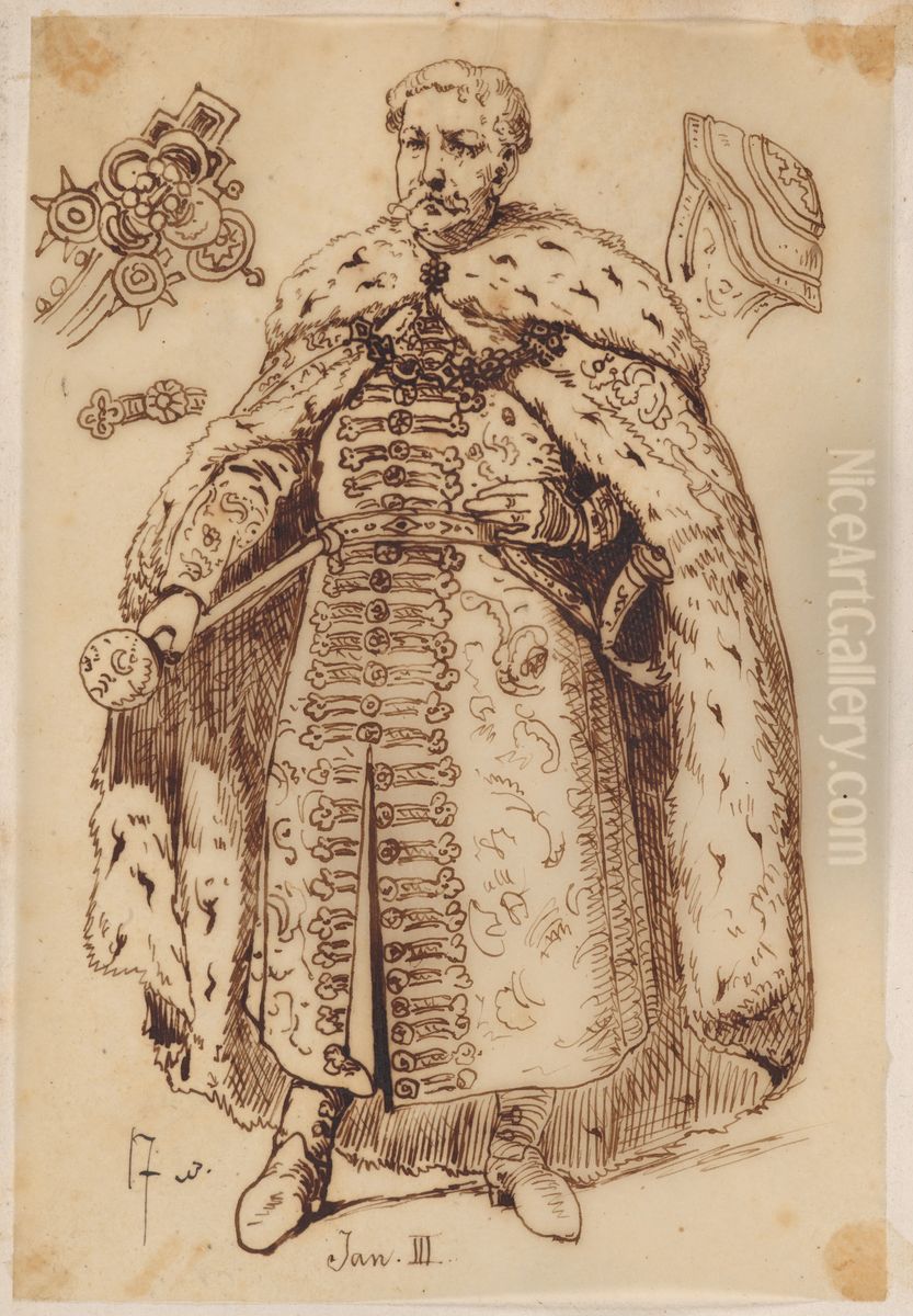 Treasury. Jan III Sobieski, standing, full-length Oil Painting by Jan Matejko