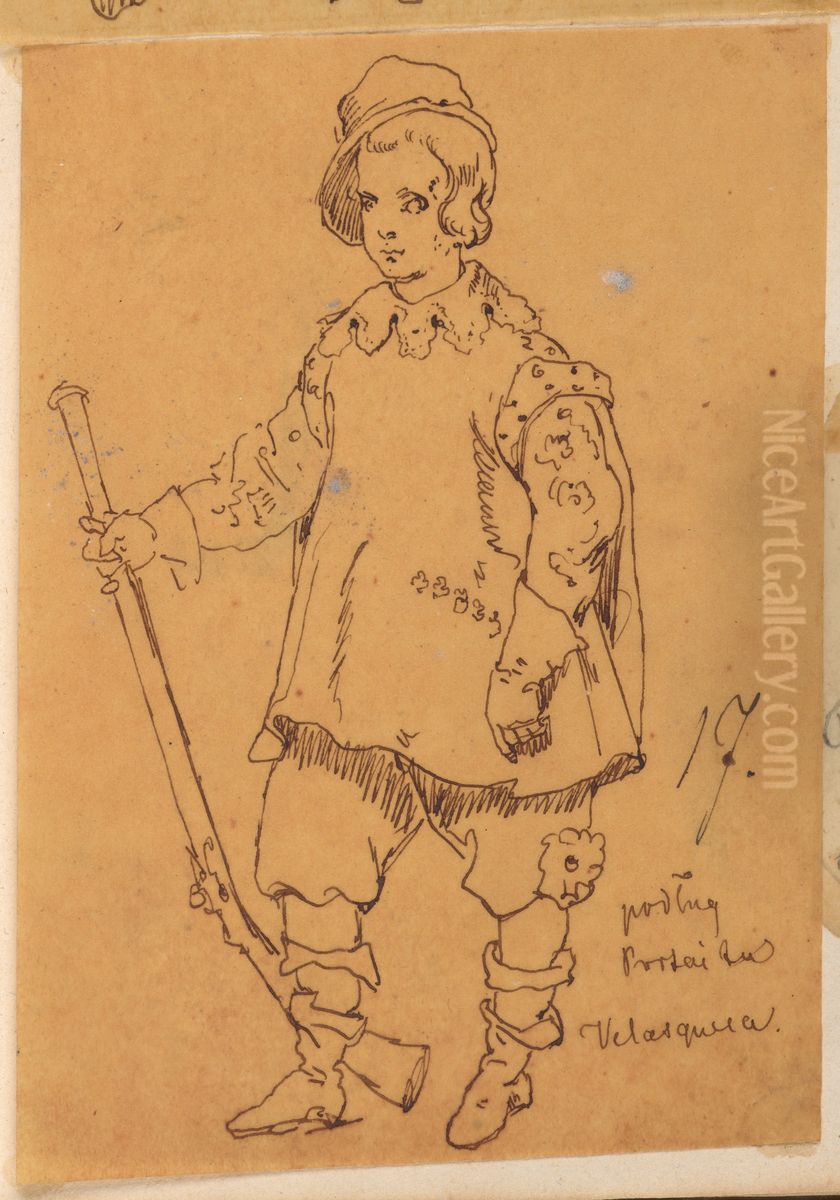 Treasury. A young man with a rifle Oil Painting by Jan Matejko