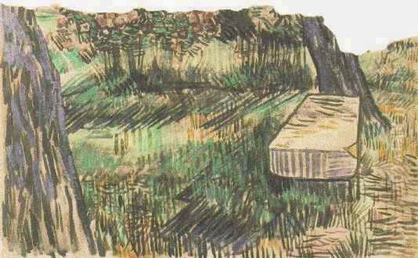 Stone Bench in the Garden of the Asylum Oil Painting by Vincent Van Gogh
