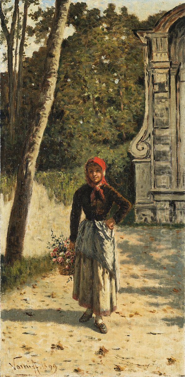 La contadinella Oil Painting by Antonio Varni