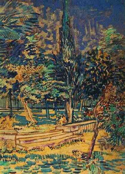 Stone Steps in the Garden of the Asylum Oil Painting by Vincent Van Gogh