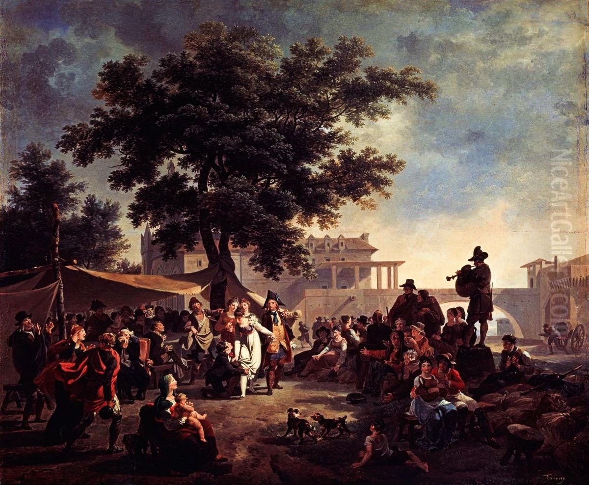 The Bride's GarterorVillage Wedding Oil Painting by Nicolas-Antoine Taunay