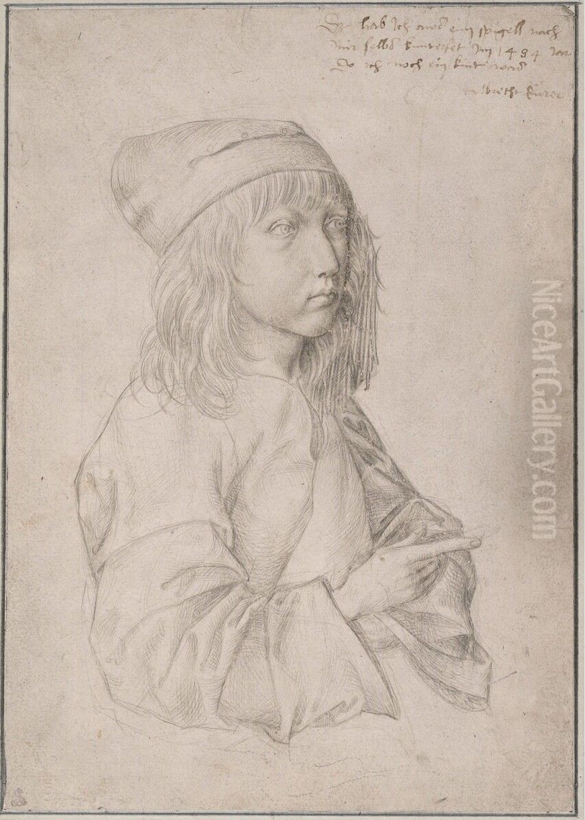 Self-portrait at Thirteen Oil Painting by Albrecht Durer