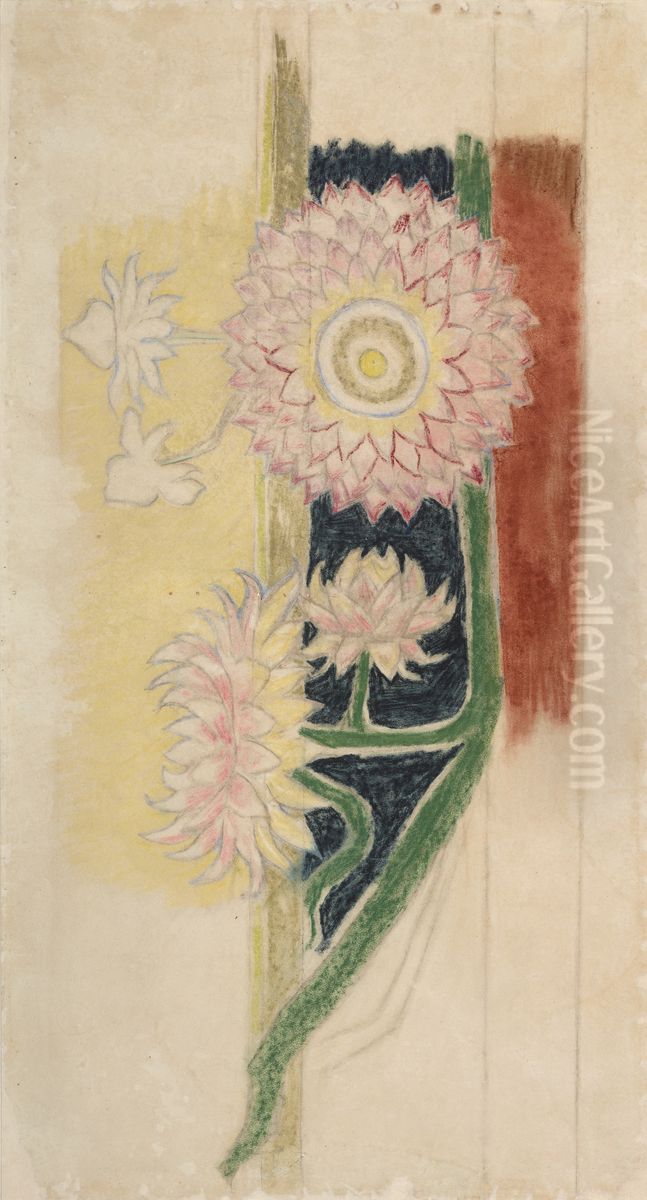 Niesmiertelnik. Projekt do dekoracji malarskiej prezbiterium kosciola Franciszkanow w Krakowie Oil Painting by Stanislaw Wyspianski