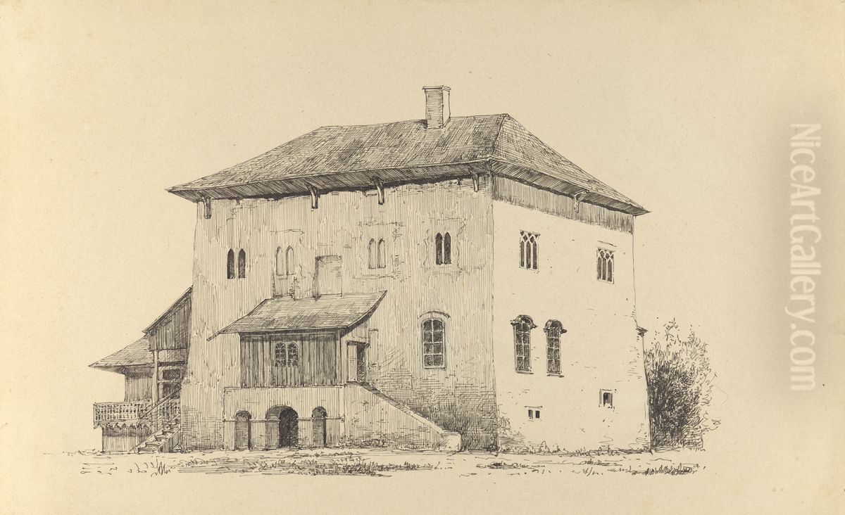 Dwor w Jezowie Oil Painting by Stanislaw Wyspianski