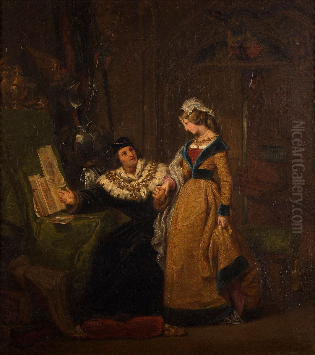 Livre du coeur d'Amour epris Oil Painting by Gillot Saint-Evre